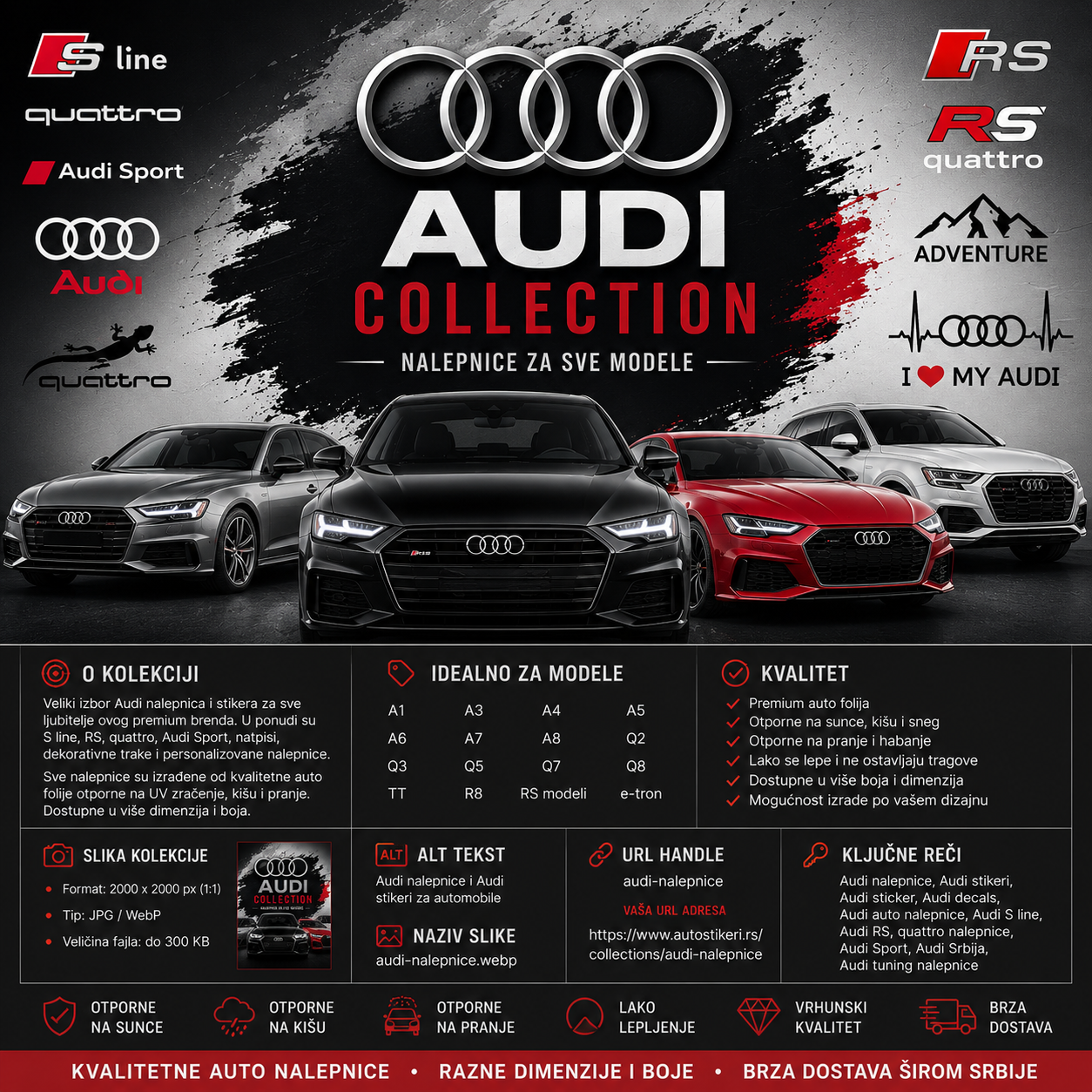 Audi nalepnice i Audi stikeri za automobile