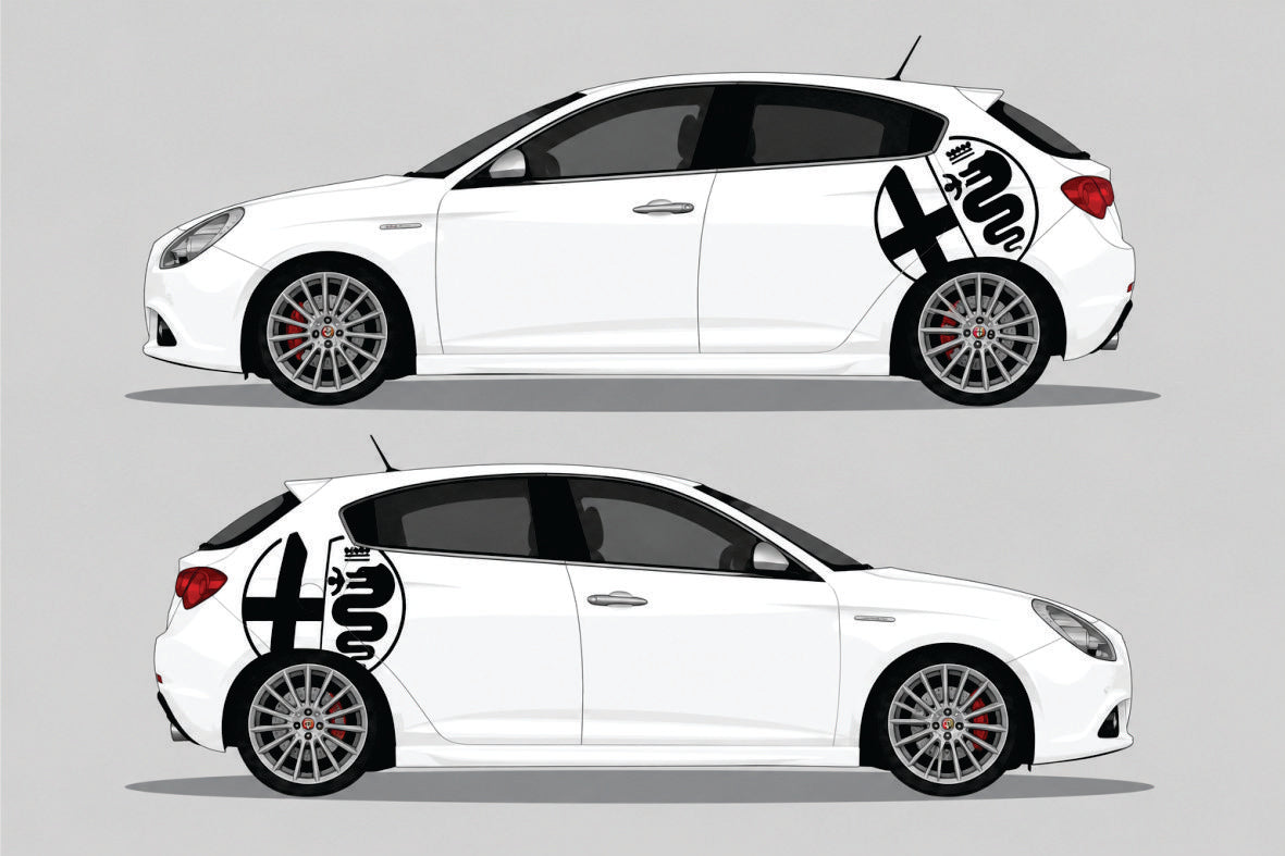 Alfa Romeo Bočna 2 auto nalepnica sa Alfa Romeo znakom