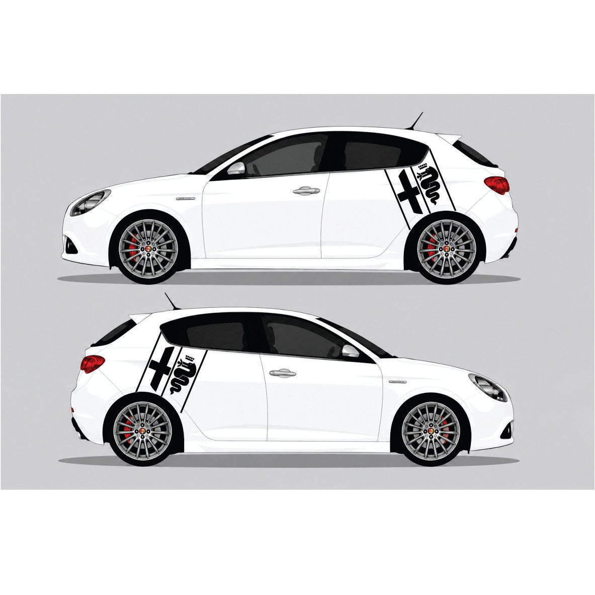 Alfa Romeo Bočna 2 auto nalepnica sa Alfa Romeo znakom