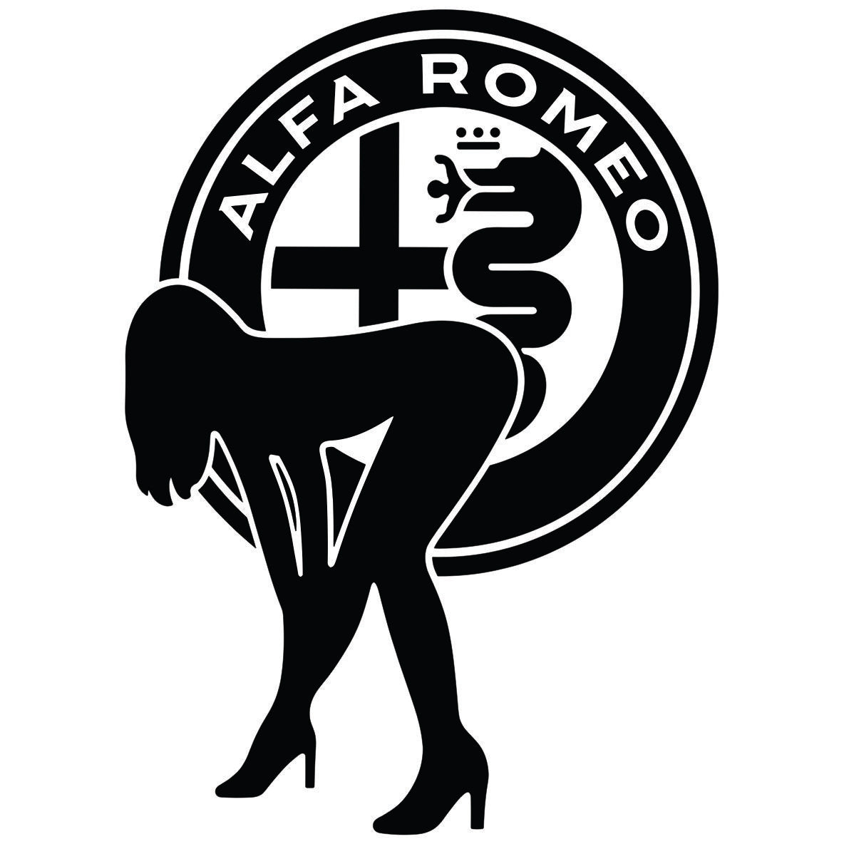Alfa Romeo devojka auto nalepnica sa Alfa Romeo znakom