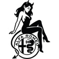 Alfa Romeo devojka đavo auto nalepnica sa Alfa Romeo znakom