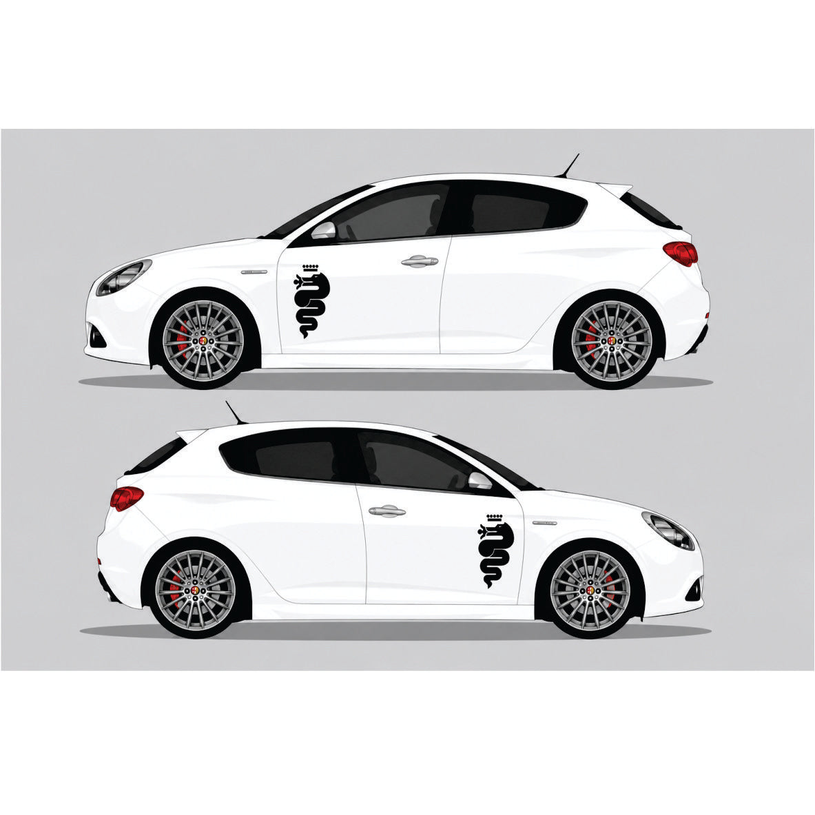Alfa Romeo Zmija auto nalepnica sa motivom zmije i krune