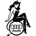 Audi devojka đavo auto nalepnica sa Audi znakom