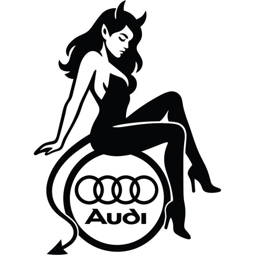Audi devojka đavo auto nalepnica sa Audi znakom