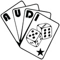 Audi Poker auto nalepnica sa kartama i kockicama