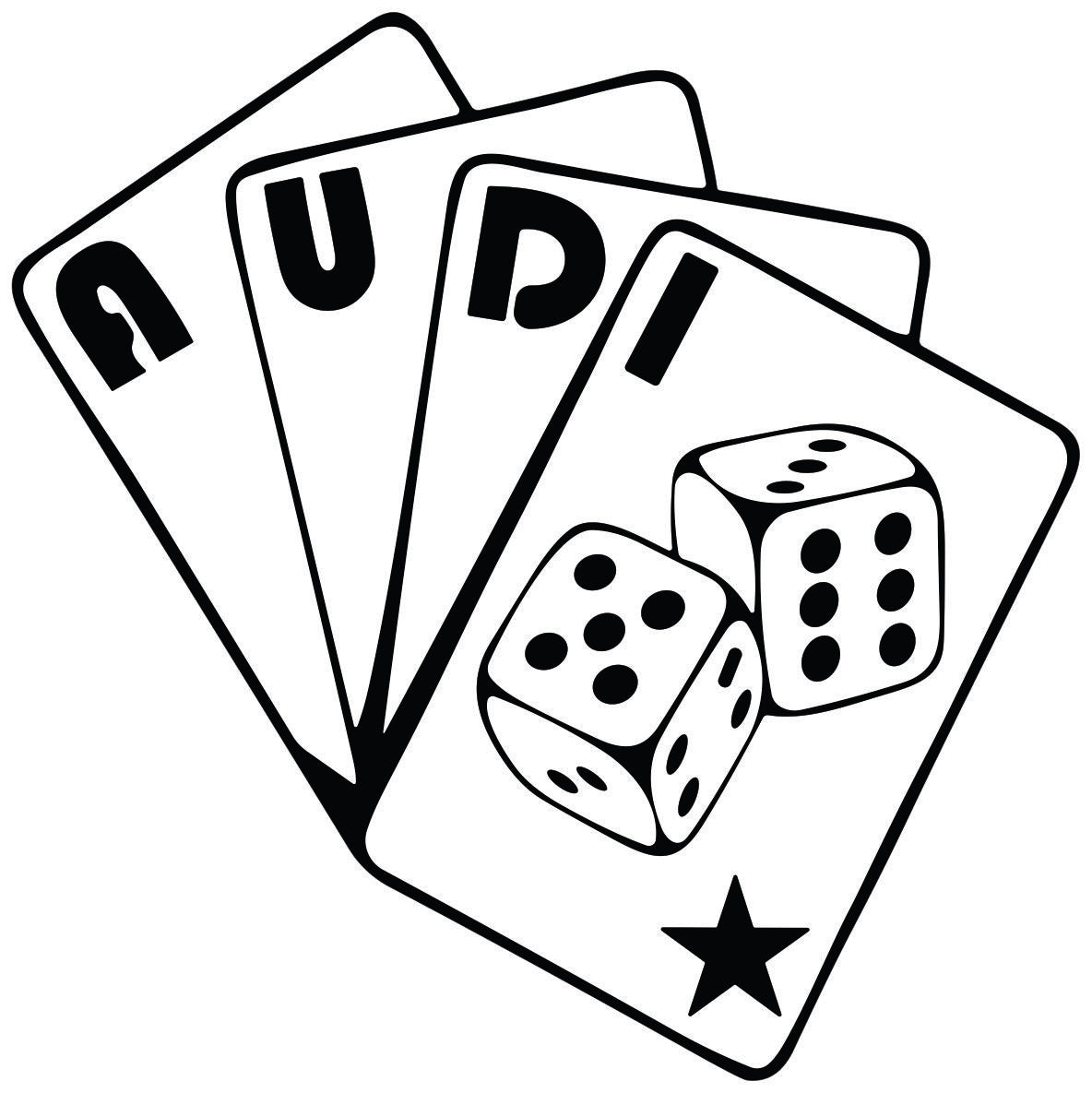 Audi Poker auto nalepnica sa kartama i kockicama