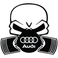 Audi Skull auto nalepnica sa lobanjom i Audi znakom