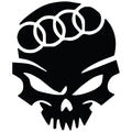 Audi Skull Racing auto nalepnica sa lobanjom i Audi krugovima