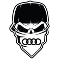 Audi Skull auto nalepnica sa lobanjom, maramom i Audi znakom