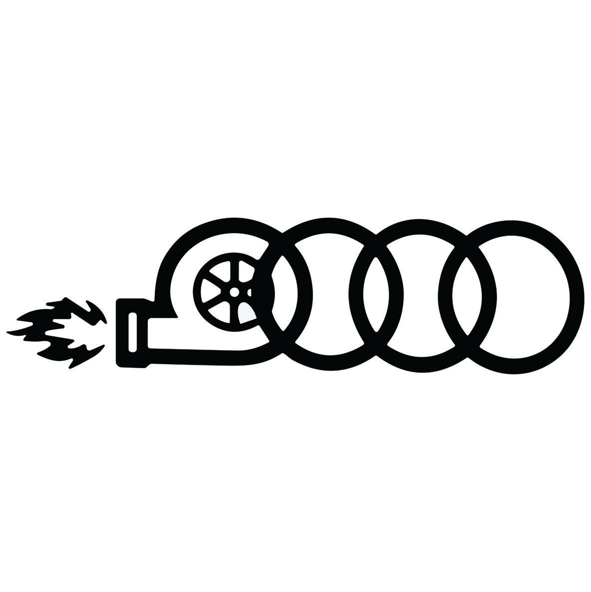 Audi Turbo auto nalepnica sa turbo punjačem u Audi krugovima