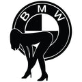 BMW Devojka auto nalepnica sa BMW znakom i siluetom žene
