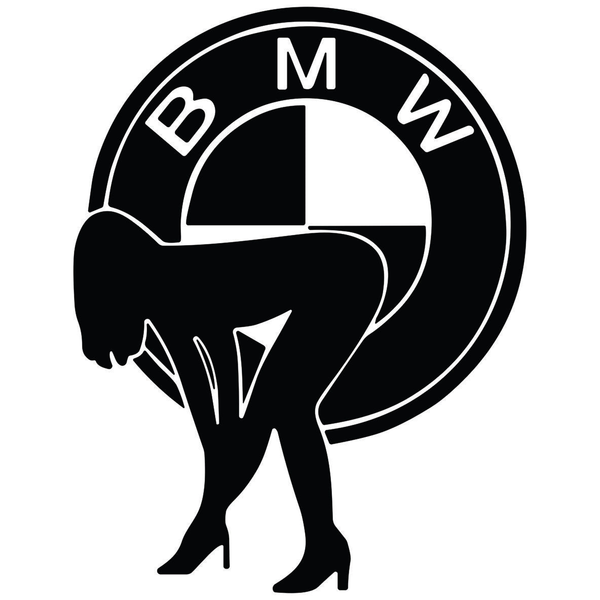 BMW Devojka auto nalepnica sa BMW znakom i siluetom žene