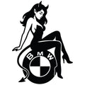 BMW Devojka Đavo auto nalepnica sa BMW znakom