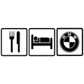 BMW Eat Sleep Repeat auto nalepnica sa simbolima jela, spavanja i BMW znaka