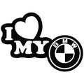 BMW I Love My BMW auto nalepnica sa srcem i BMW znakom