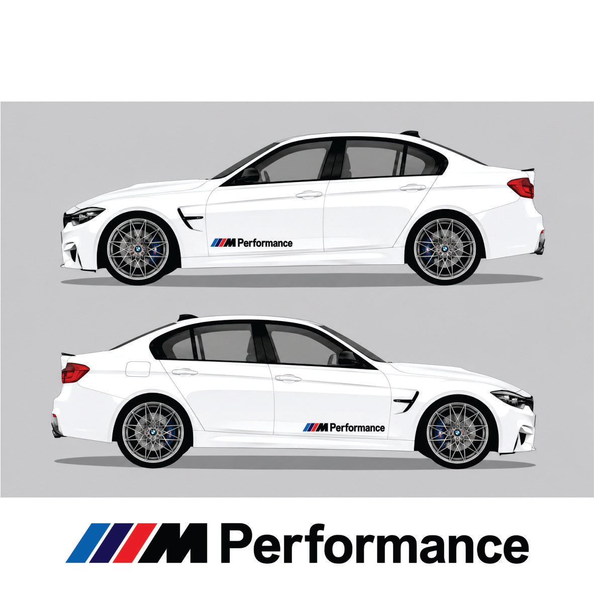 BMW M Performance bočna auto nalepnica sa M Performance natpisom