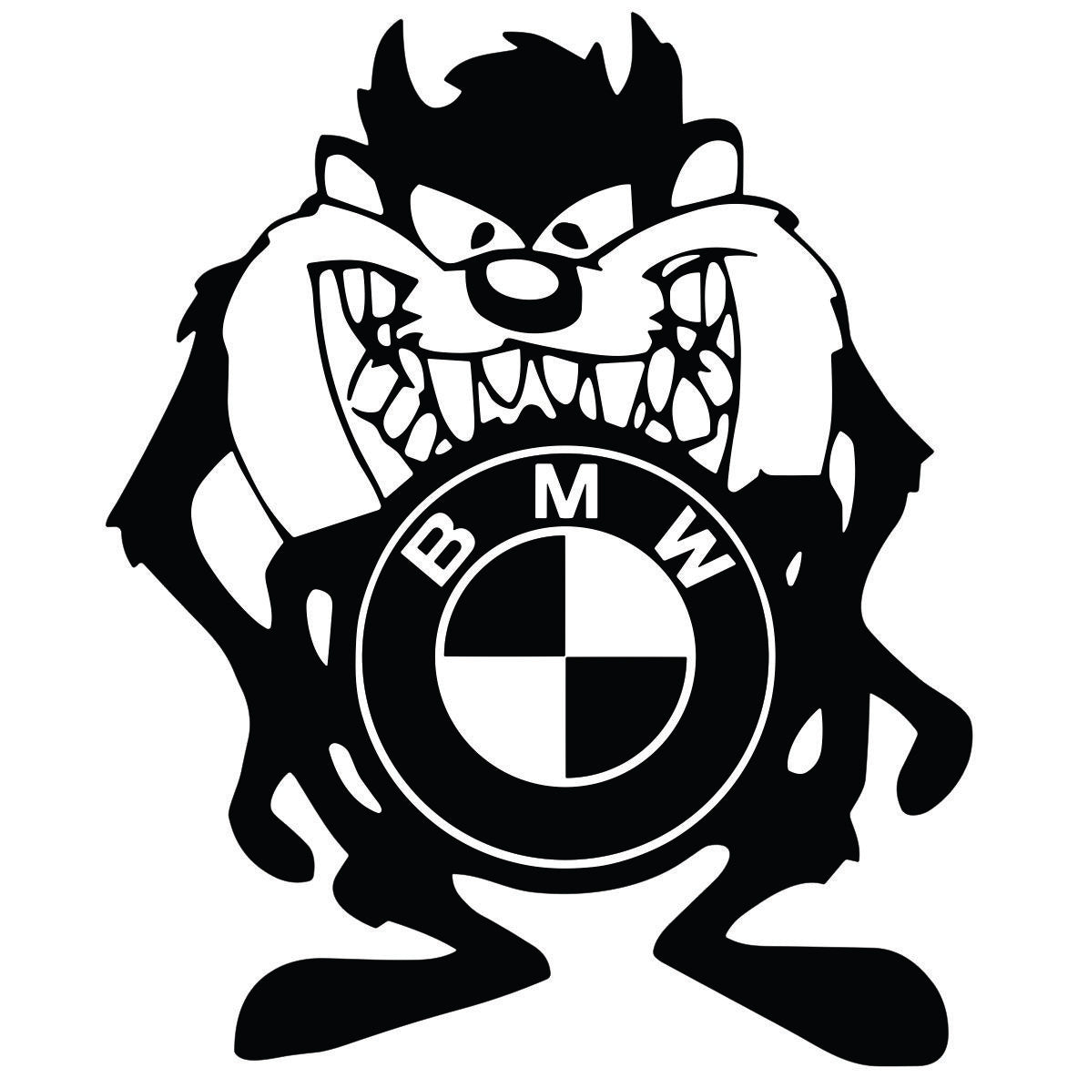 BMW Tasmanijski Đavo auto nalepnica sa BMW znakom