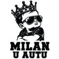 Personalizovana auto nalepnica dete u autu sa imenom