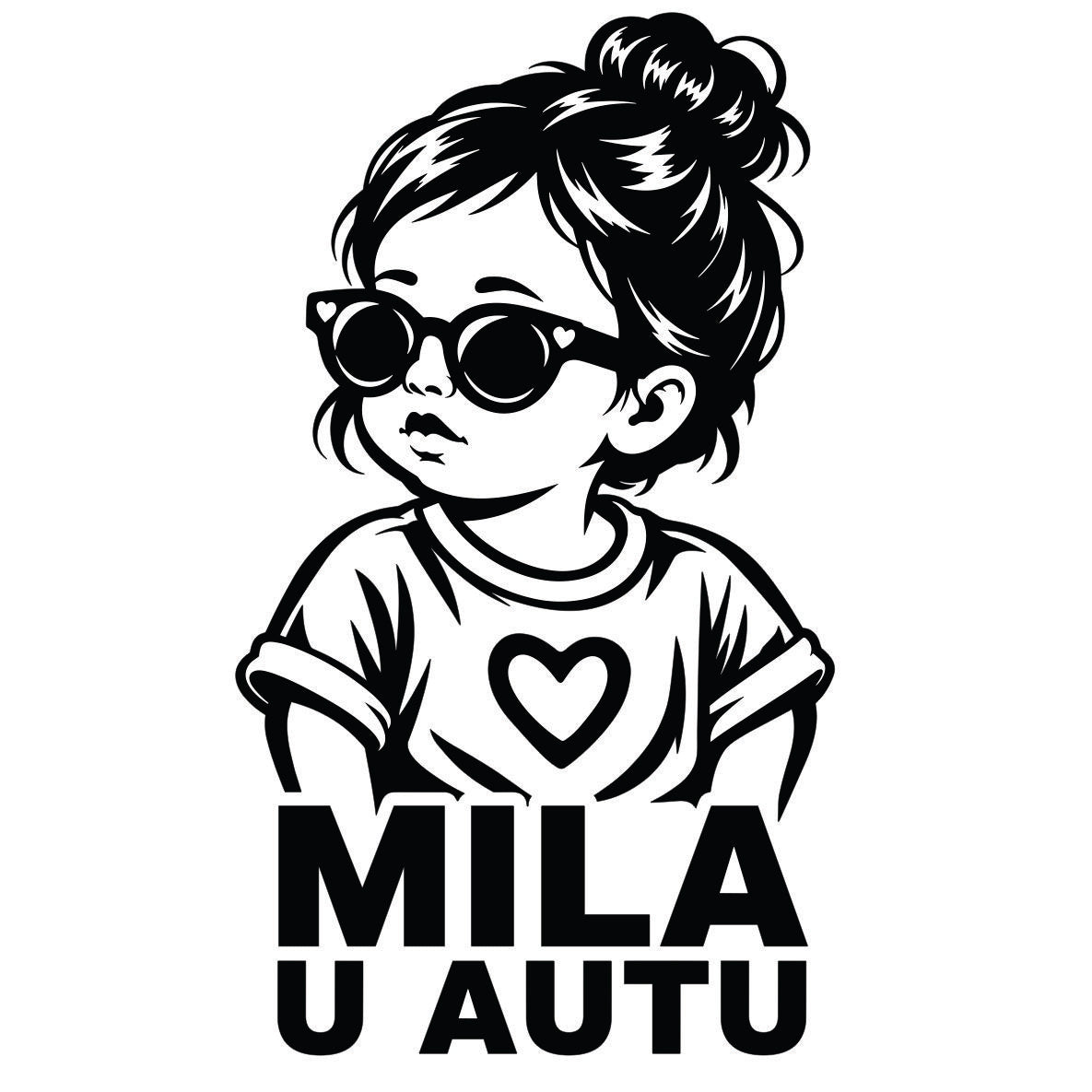 Devojčica u autu personalizovana auto nalepnica sa imenom po izboru