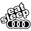 Eat Sleep Audi Repeat auto nalepnica sa Audi krugovima