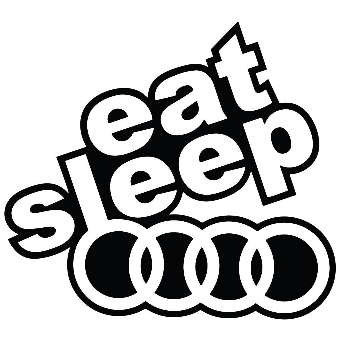 Eat Sleep Audi Repeat auto nalepnica sa Audi krugovima