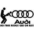No Free Rides Audi auto nalepnica sa duhovitim motivom