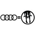 Panty Dropper Audi auto nalepnica sa Audi krugovima