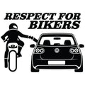 Respect for Bikers VW Golf 5 auto nalepnica sa motociklistom