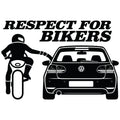 Respect for Bikers VW Golf 6 auto nalepnica sa motociklistom