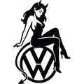 Volkswagen Devojka đavo auto nalepnica sa VW znakom