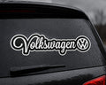 Volkswagen Script nalepnica za auto postavljena na zadnje staklo crnog automobila