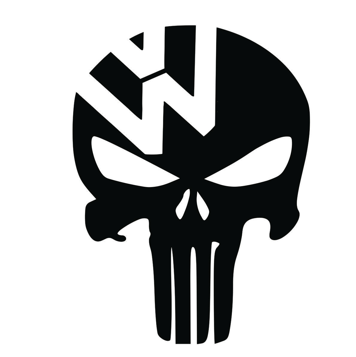 Volkswagen VW Skull auto nalepnica sa motivom lobanje